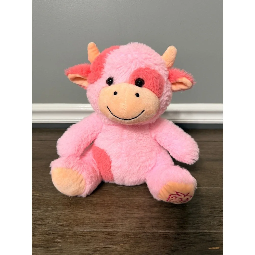 SendAFriend Strawberry Cow Pink Plush Stuffed Animal Toy